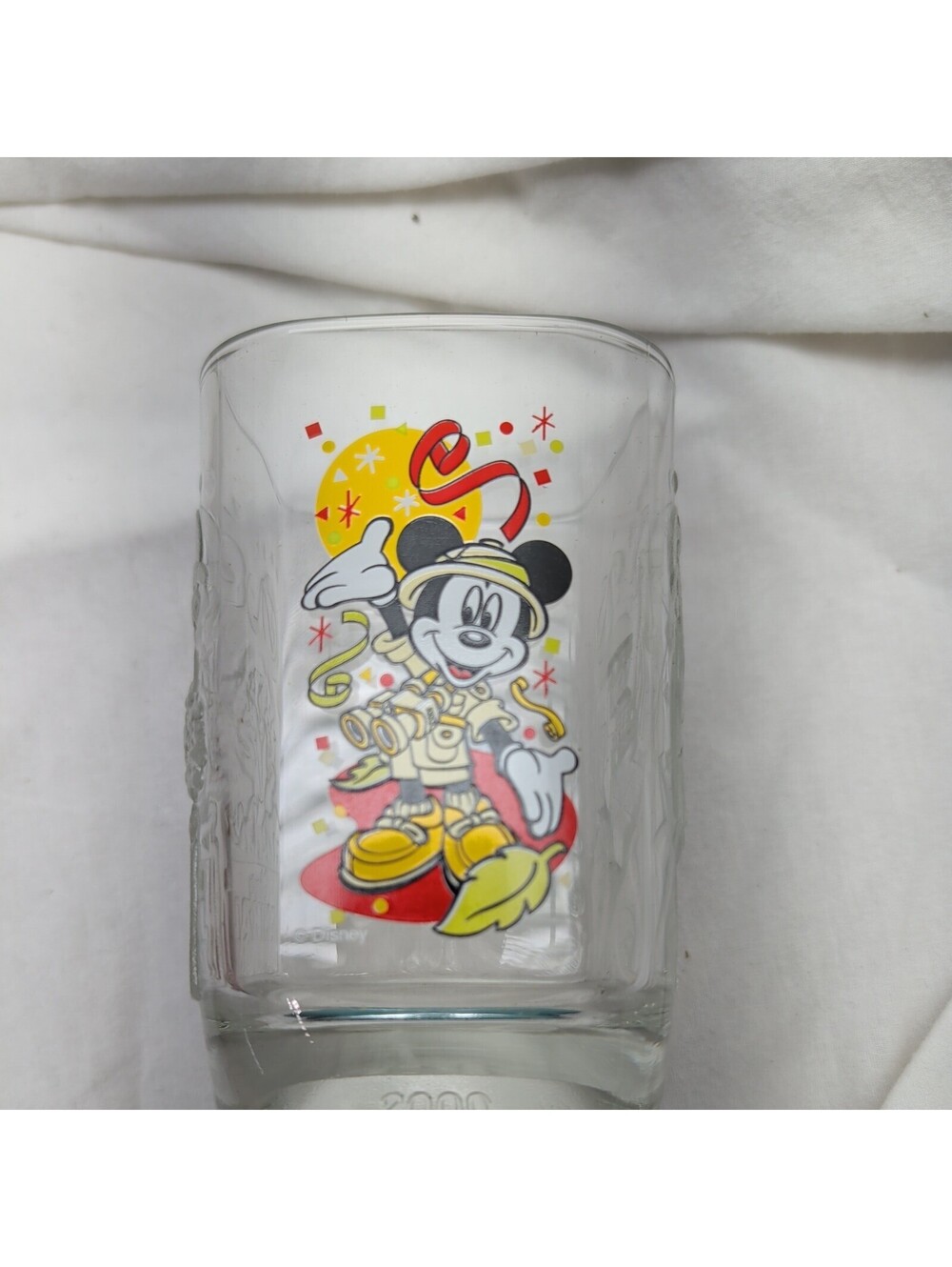 Vintage Disney World Glass Mickey Mouse Animal Kingdom Millennium Celebration